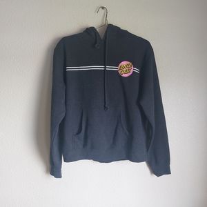 Santa Cruz Skateboards Hooded  Sweater Large Pink Logo Long Sleeved